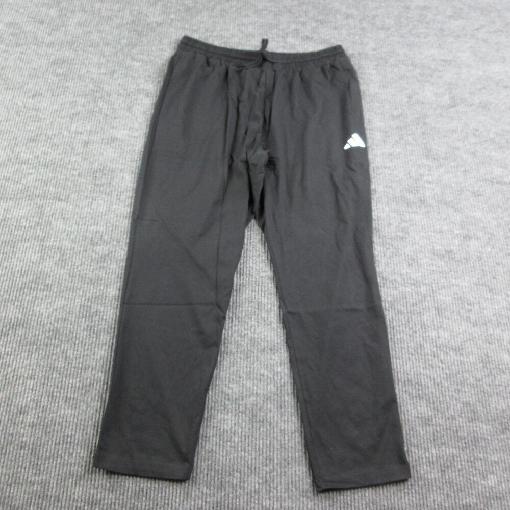 Adidas Pants Mens XL Black Tapered Track Drawstring Pockets 34x30* NWT